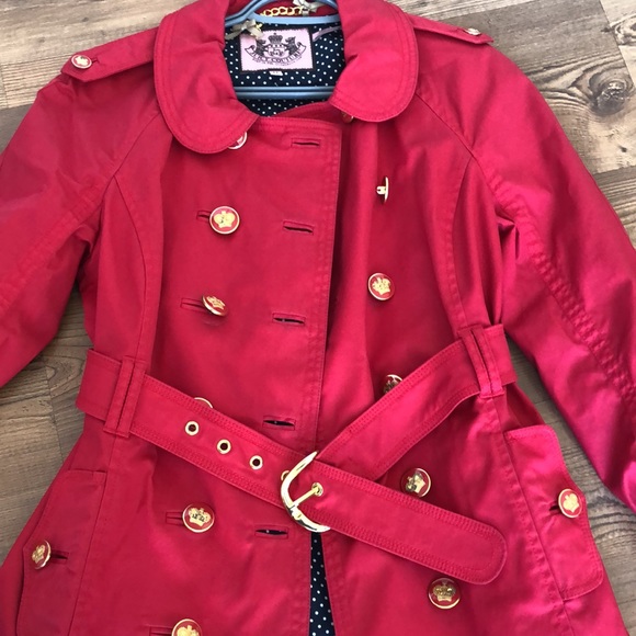 Juicy couture belted skirted trench rain jacket - Picture 10 of 13
